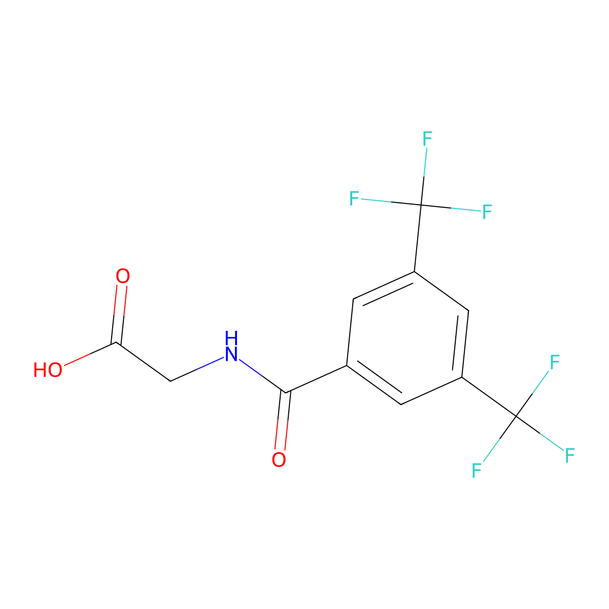 Glycine, N-[3,5-bis(trifluoromethyl)benzoyl]- molecular structure, CAS 217655-97-5