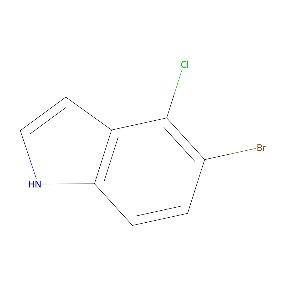 5-bromo-4-chloro-1H-indole molecular structure, CAS 217656-69-4