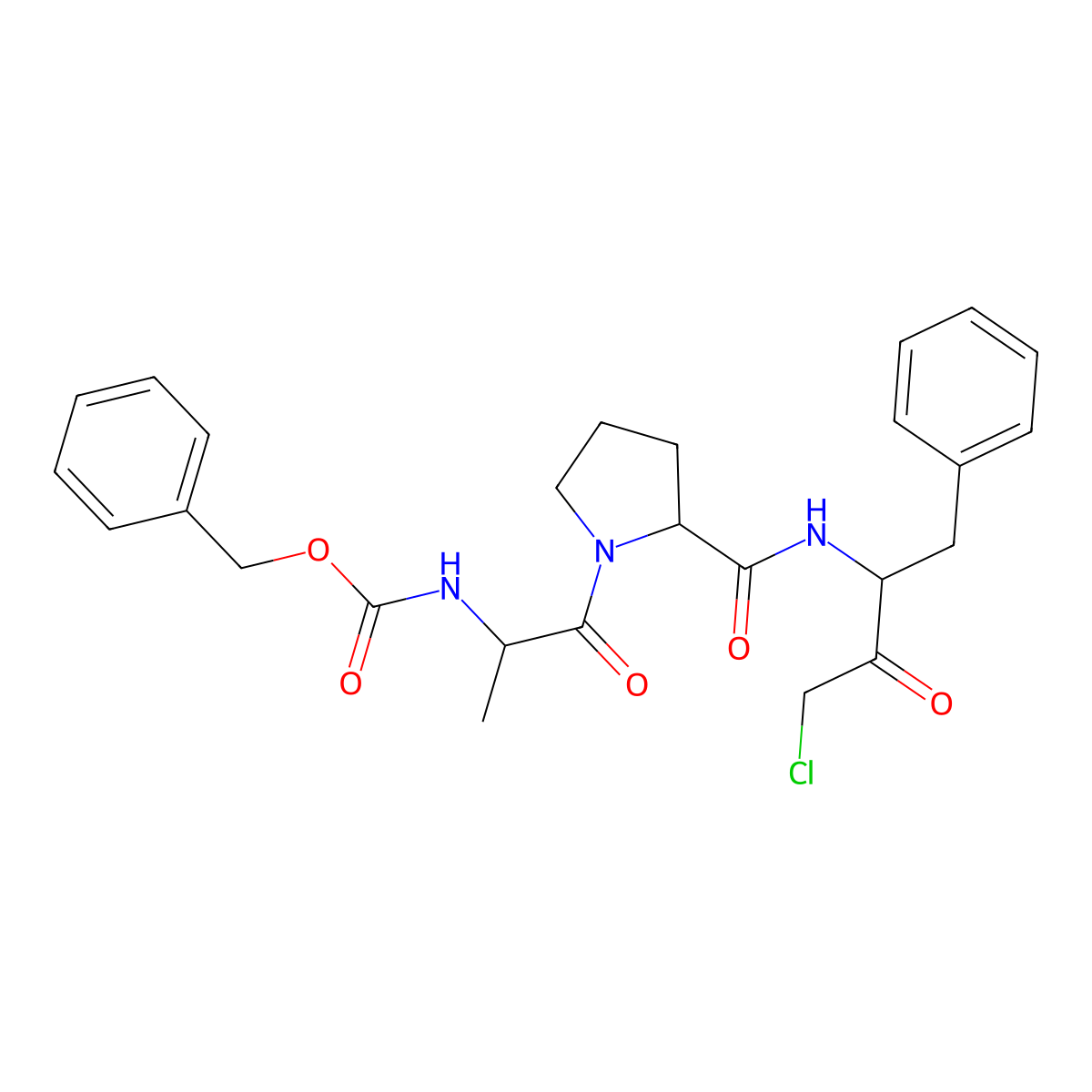 Cbz-DL-Ala-DL-Pro-DL-Phe-CH2Cl molecular structure, CAS 217658-18-9
