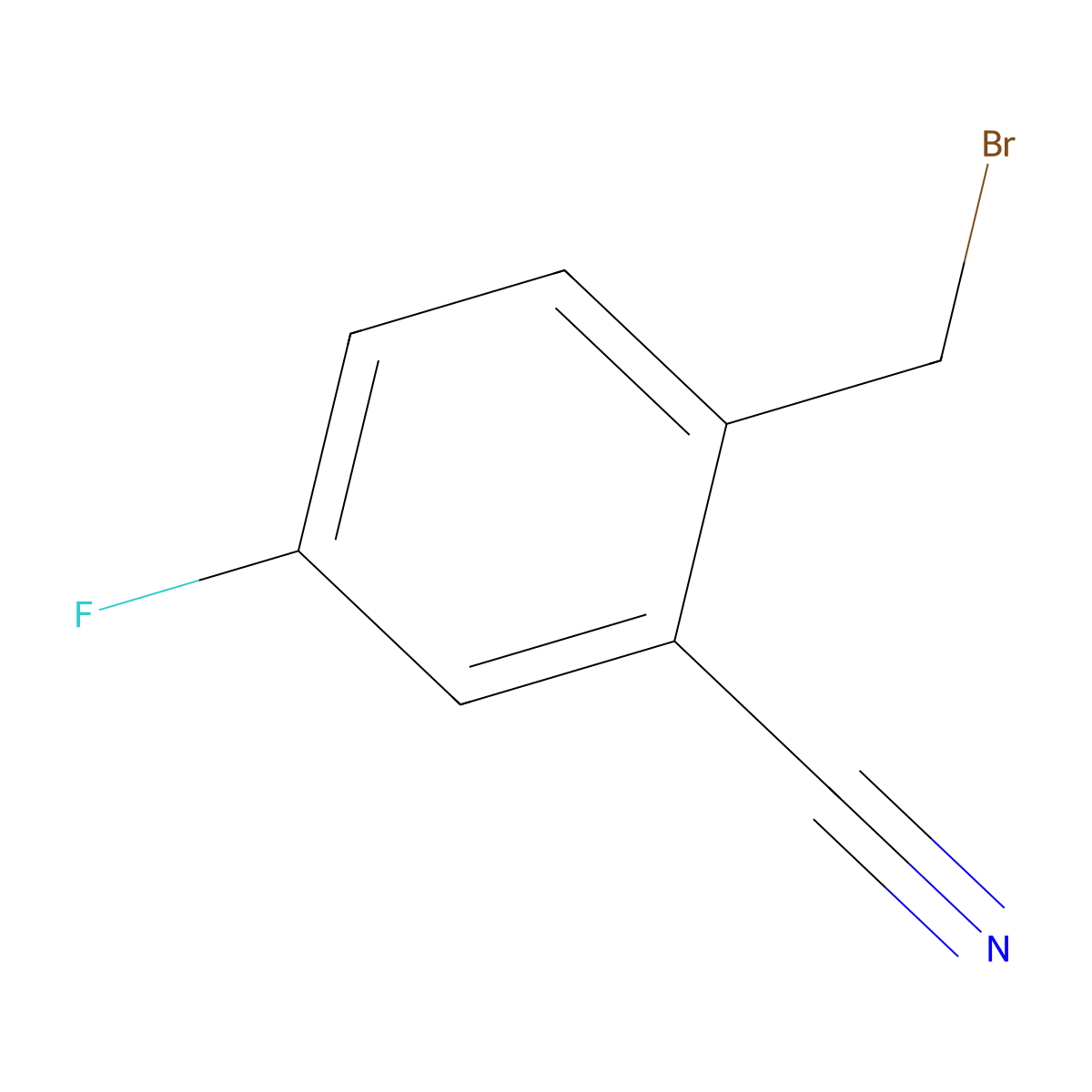 2-(Bromomethyl)-5-fluorobenzonitrile molecular structure, CAS 217661-27-3