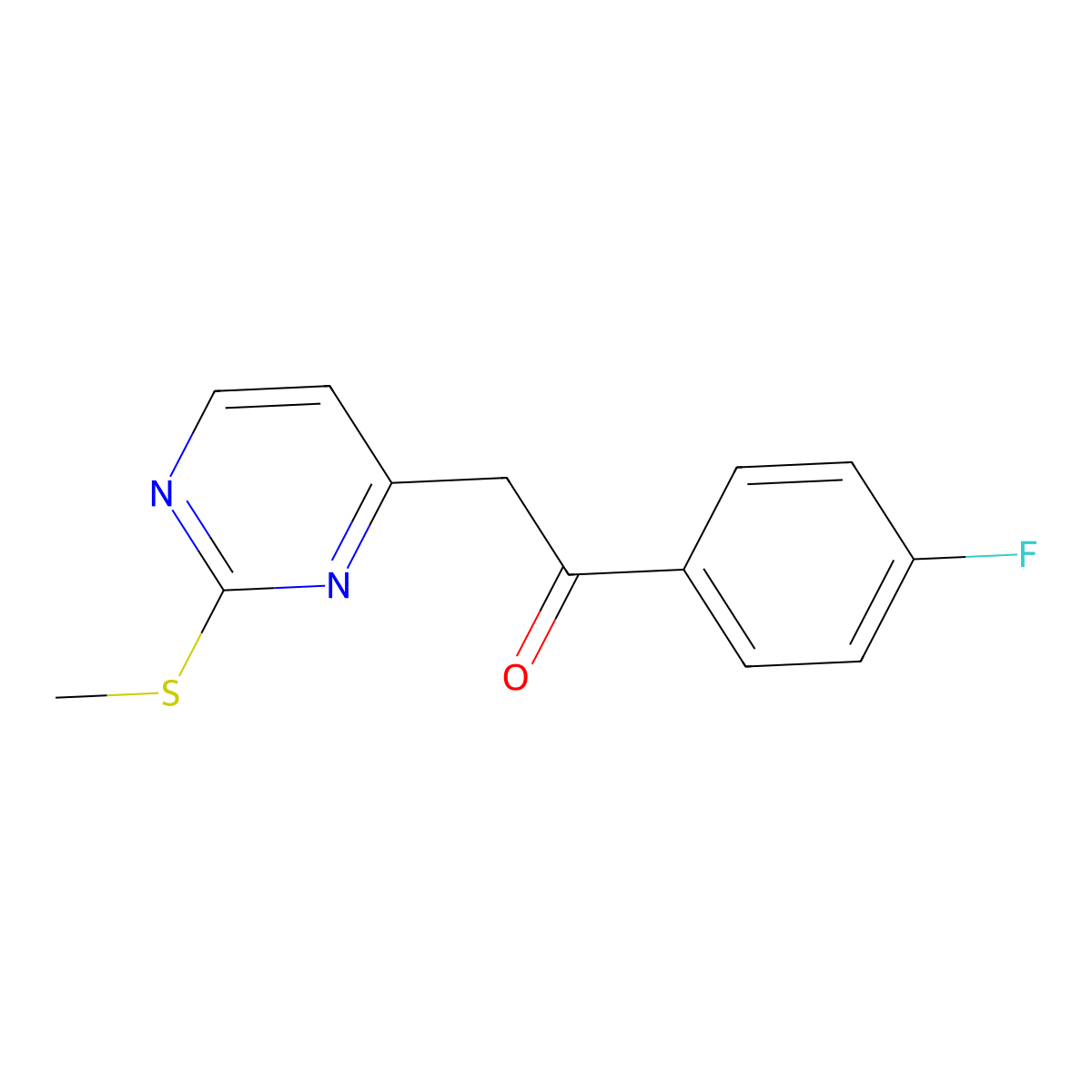 1-(4-Fluorophenyl)-2-[2-(methylsulfanyl)pyrimidin-4-yl]ethan-1-one molecular structure, CAS 217661-99-9