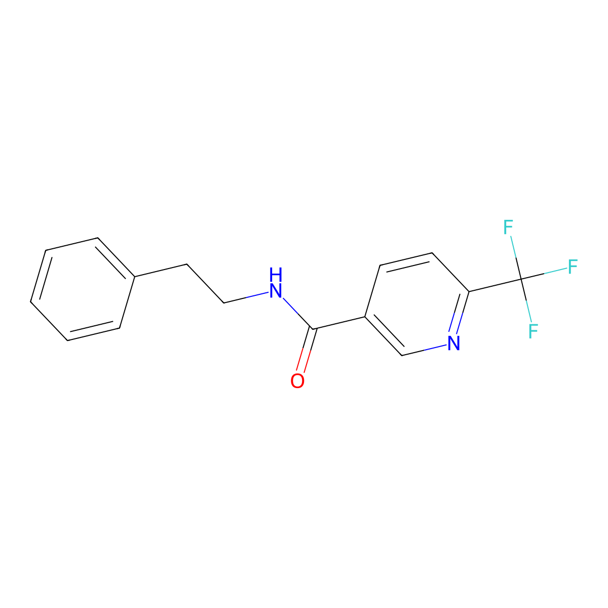 N-(2-Phenylethyl)-6-(trifluoromethyl)-3-pyridinecarboxamide molecular structure, CAS 2176617-12-0