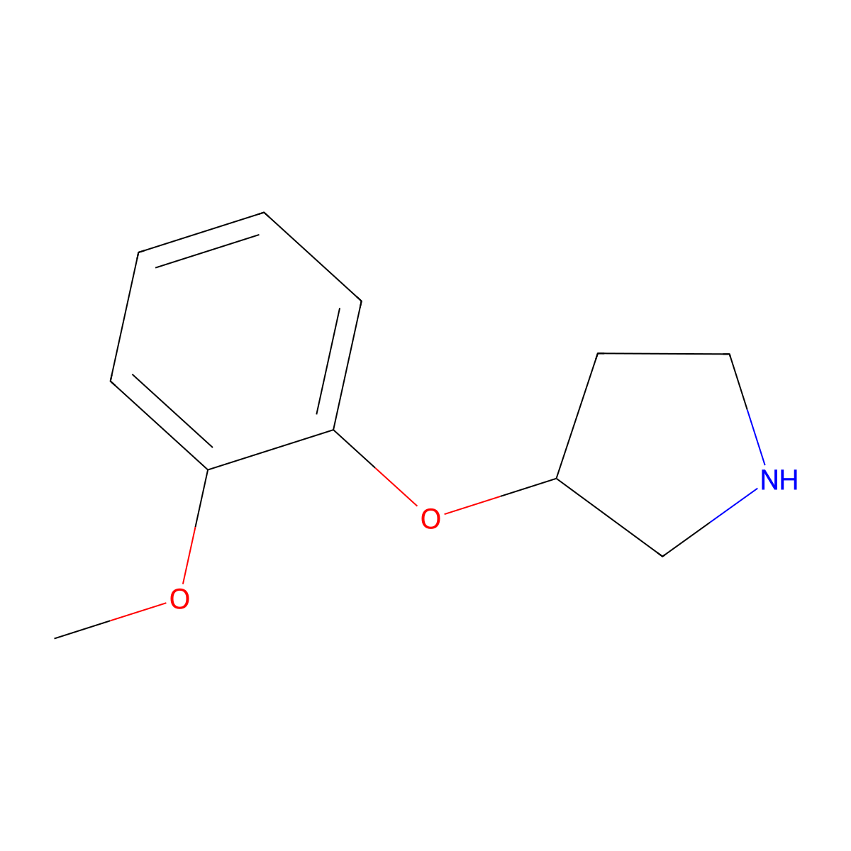 3-(2-Methoxyphenoxy)pyrrolidine molecular structure, CAS 21767-12-4