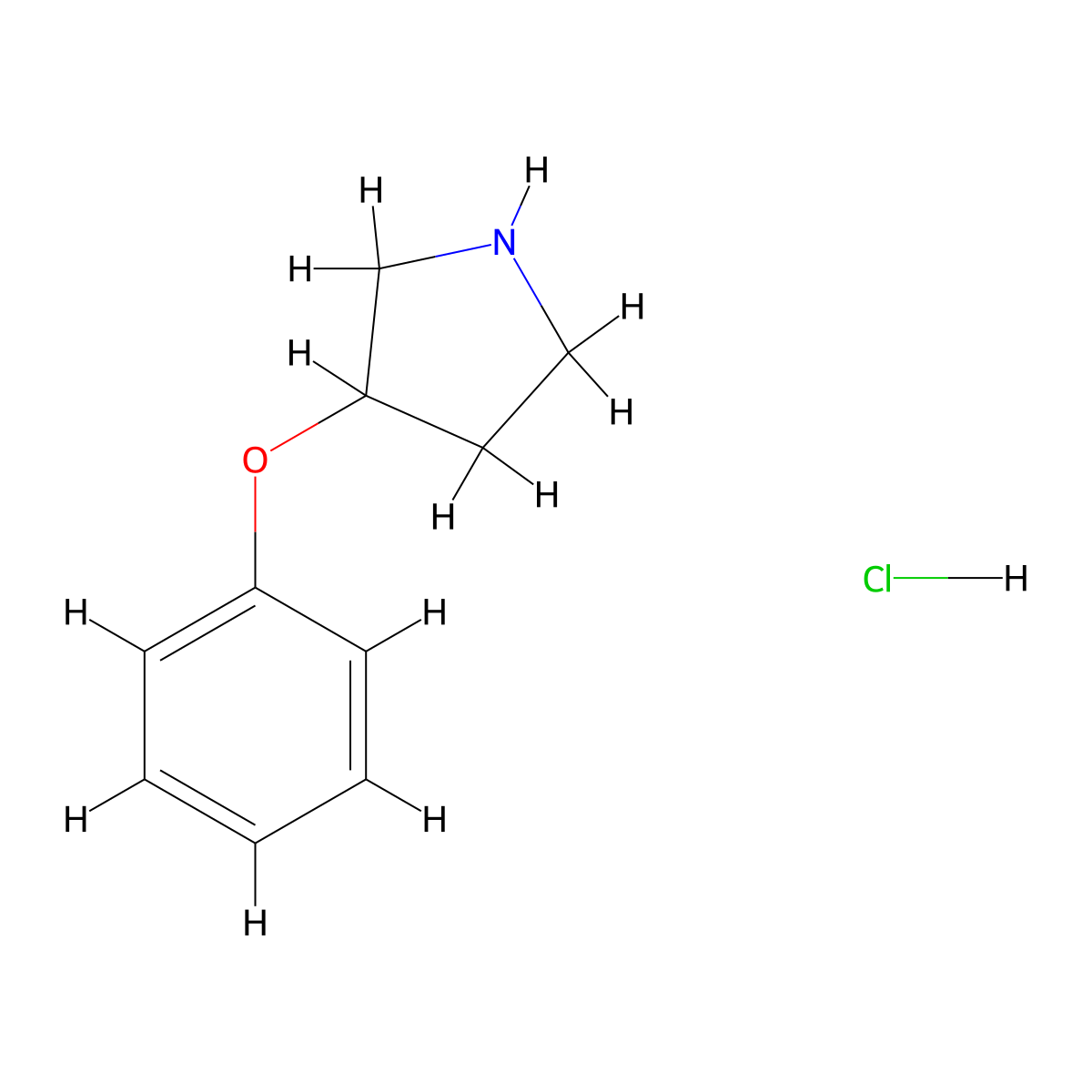 3-Phenoxypyrrolidine hydrochloride molecular structure, CAS 21767-15-7