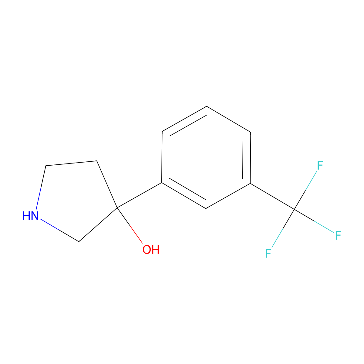 3-(3-Trifluoromethyl-phenyl)-pyrrolidin-3-ol molecular structure, CAS 21767-34-0