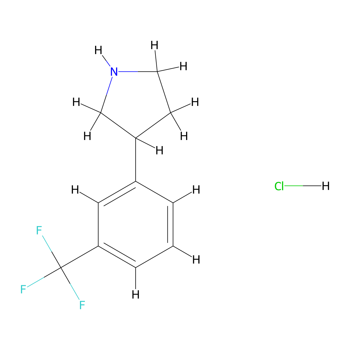 3-[3-(Trifluoromethyl)phenyl]pyrrolidine hydrochloride molecular structure, CAS 21767-36-2