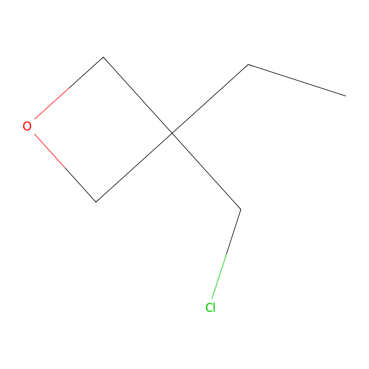 Oxetane, 3-(chloromethyl)-3-ethyl- molecular structure, CAS 2177-22-2