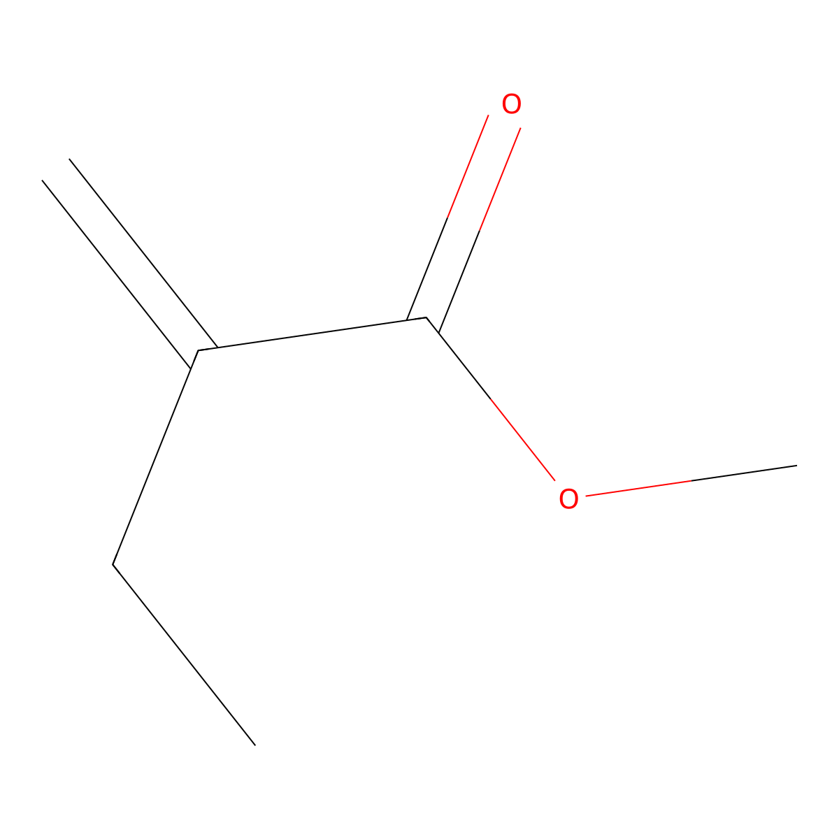 Butanoic acid, 2-methylene-, methyl ester molecular structure, CAS 2177-67-5