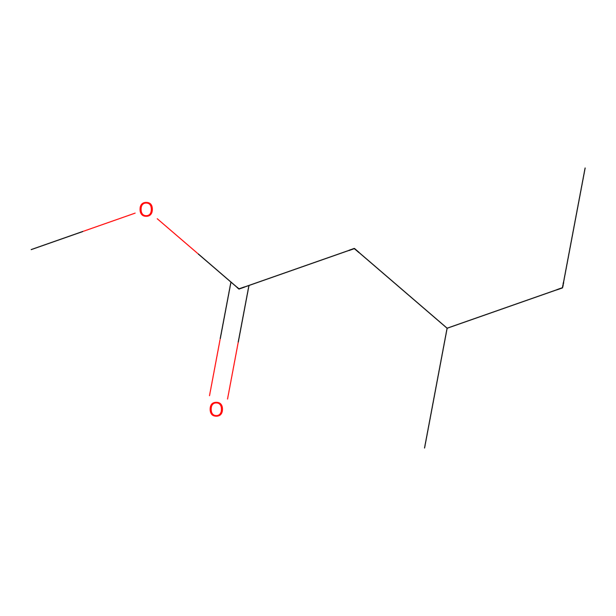 Methyl 3-methylpentanoate molecular structure, CAS 2177-78-8