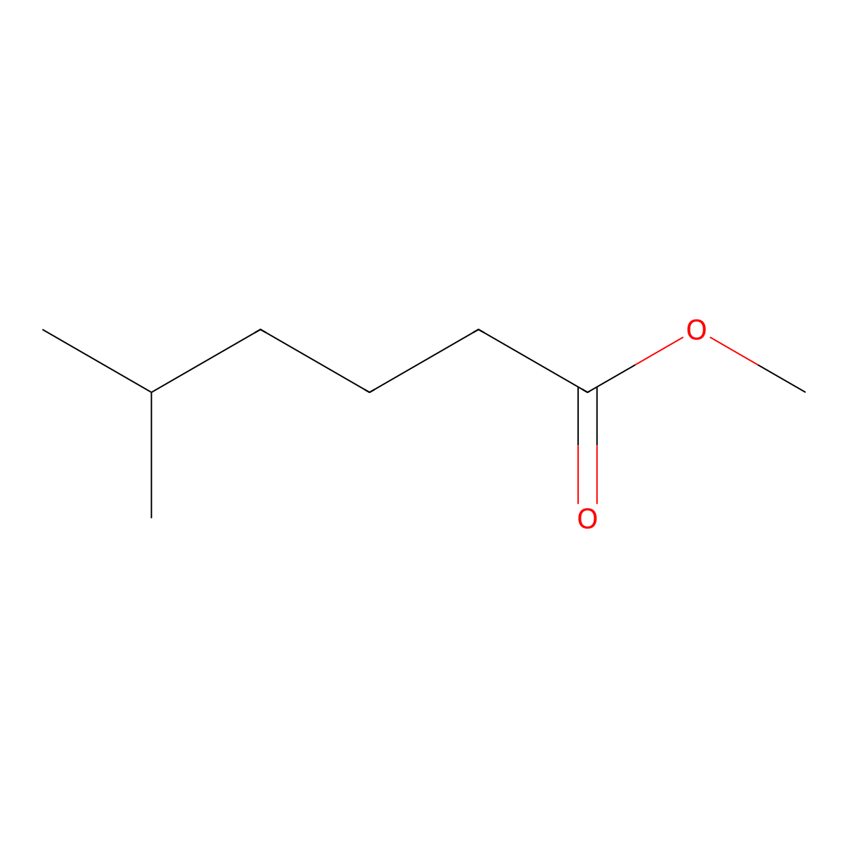 Methyl 5-methylhexanoate molecular structure, CAS 2177-83-5