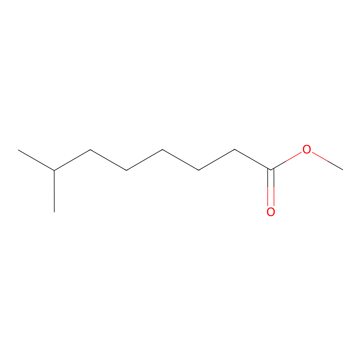 Isononanoic acid, methyl ester molecular structure, CAS 2177-86-8