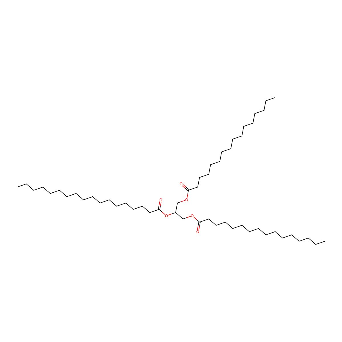 Octadecanoic acid, 2-[(1-oxohexadecyl)oxy]-1-[[(1-oxohexadecyl)oxy]methyl]ethyl ester molecular structure, CAS 2177-97-1