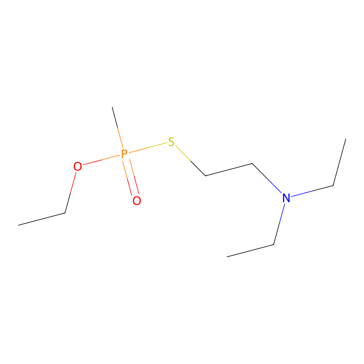S-(2-(Diethylamino)ethyl) O-ethyl P-methylphosphonothioate molecular structure, CAS 21770-86-5