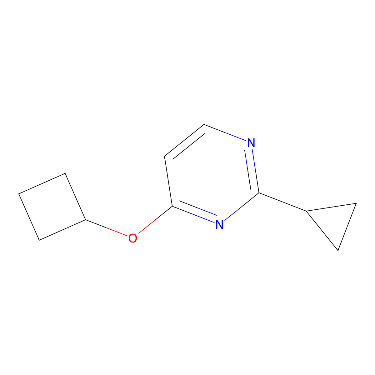 4-Cyclobutoxy-2-cyclopropylpyrimidine molecular structure, CAS 2177025-91-9