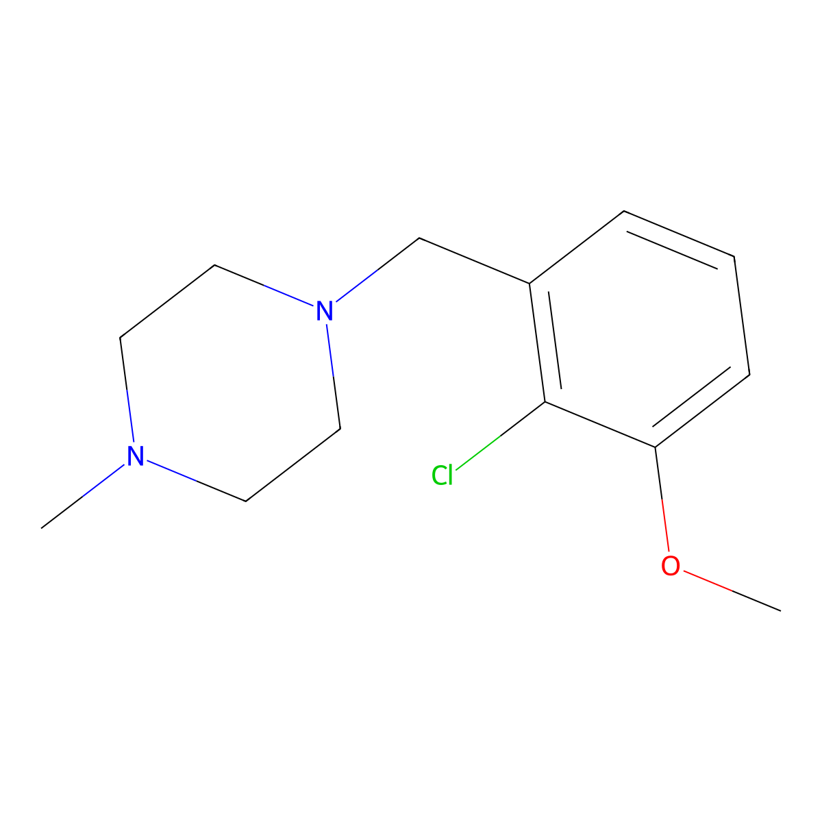 1-[(2-Chloro-3-methoxyphenyl)methyl]-4-methylpiperazine molecular structure, CAS 2177059-82-2
