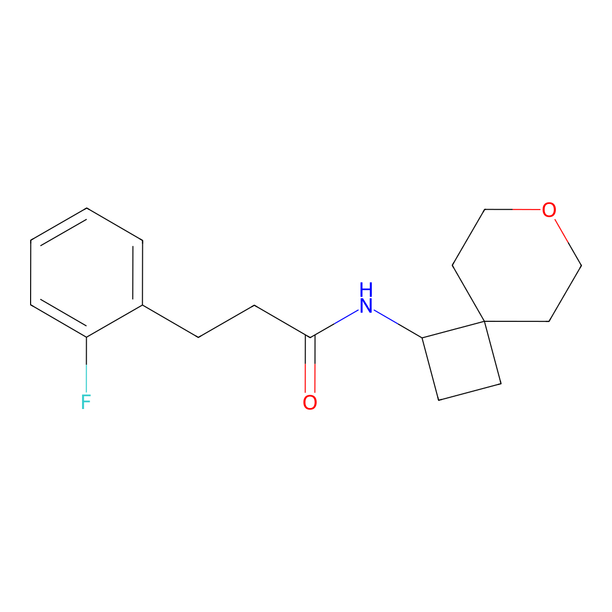 3-(2-fluorophenyl)-N-{7-oxaspiro[3.5]nonan-1-yl}propanamide molecular structure, CAS 2177060-03-4