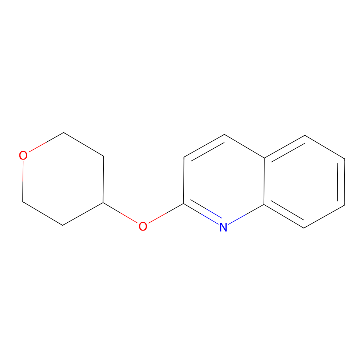 2-(Oxan-4-yloxy)quinoline molecular structure, CAS 2177060-09-0