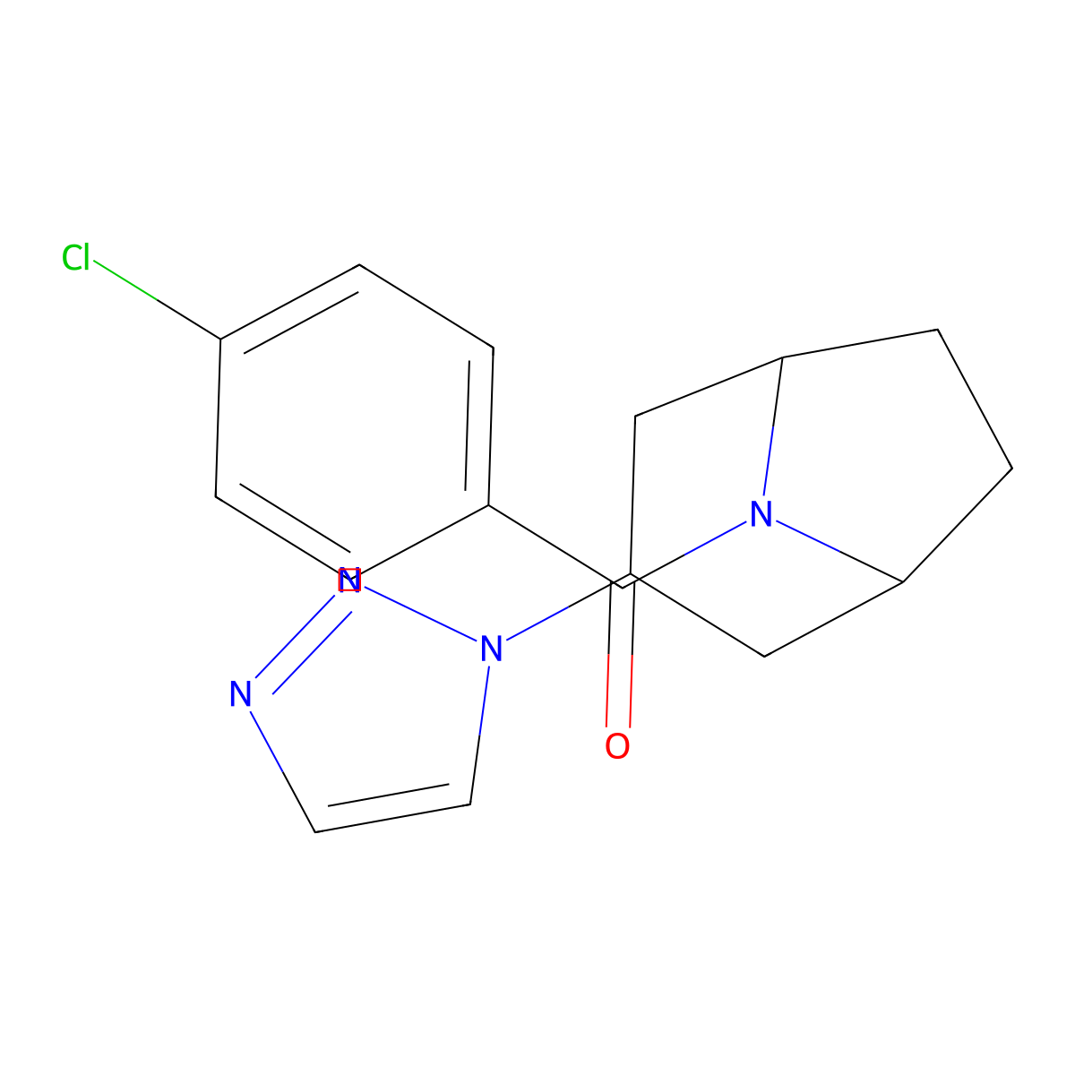 8-(4-chlorobenzoyl)-3-(1H-1,2,3-triazol-1-yl)-8-azabicyclo[3.2.1]octane molecular structure, CAS 2177060-16-9