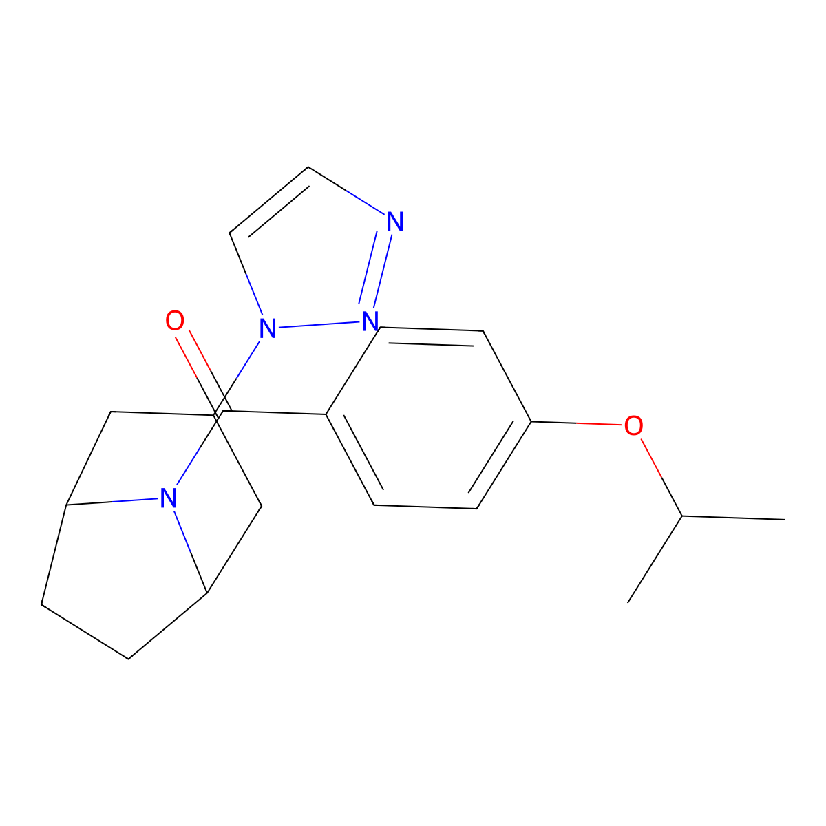 8-[4-(propan-2-yloxy)benzoyl]-3-(1H-1,2,3-triazol-1-yl)-8-azabicyclo[3.2.1]octane molecular structure, CAS 2177060-21-6