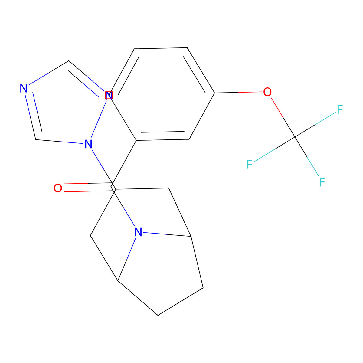 3-(1H-1,2,4-triazol-1-yl)-8-[3-(trifluoromethoxy)benzoyl]-8-azabicyclo[3.2.1]octane molecular structure, CAS 2177060-29-4