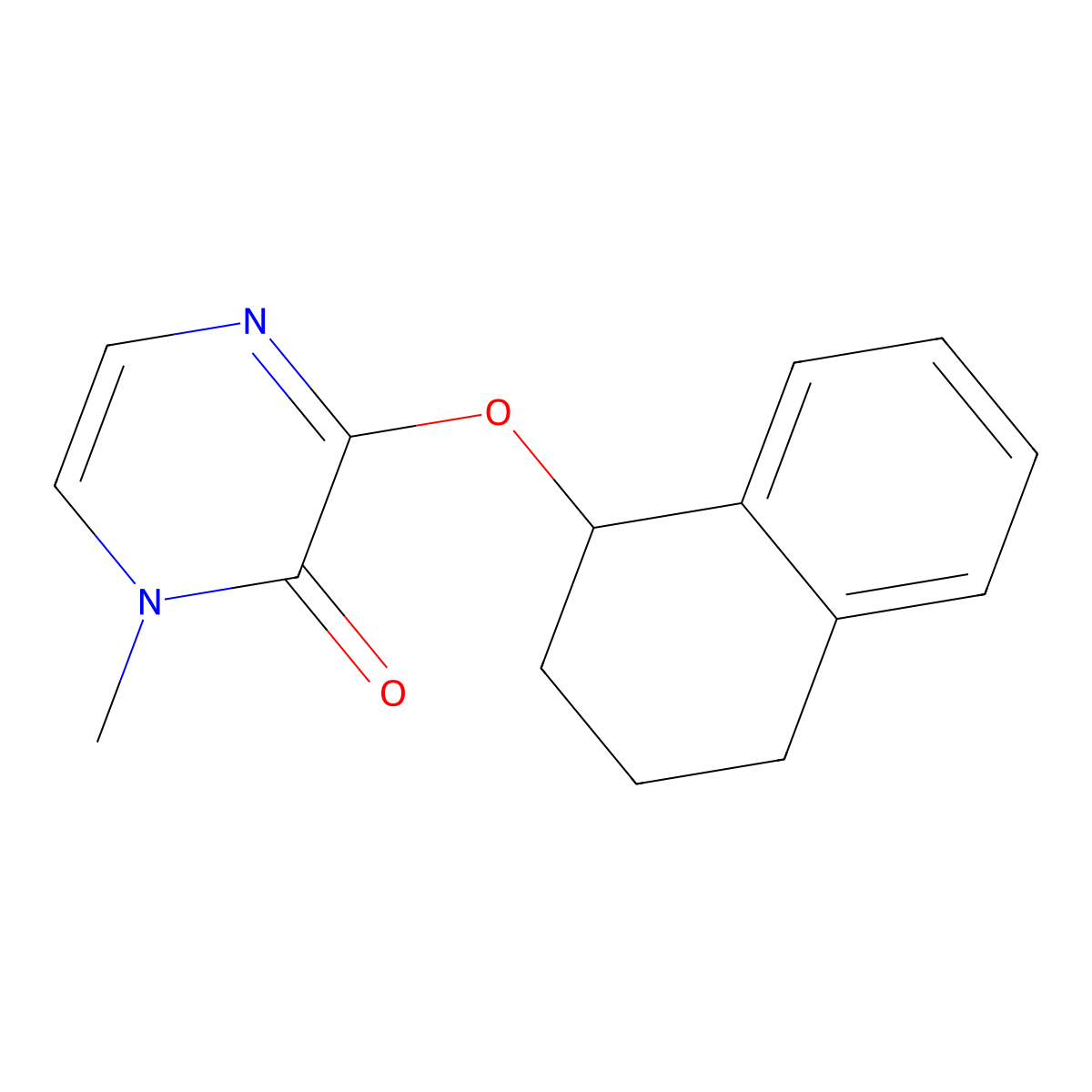 1-Methyl-3-(1,2,3,4-tetrahydronaphthalen-1-yloxy)-1,2-dihydropyrazin-2-one molecular structure, CAS 2177060-31-8