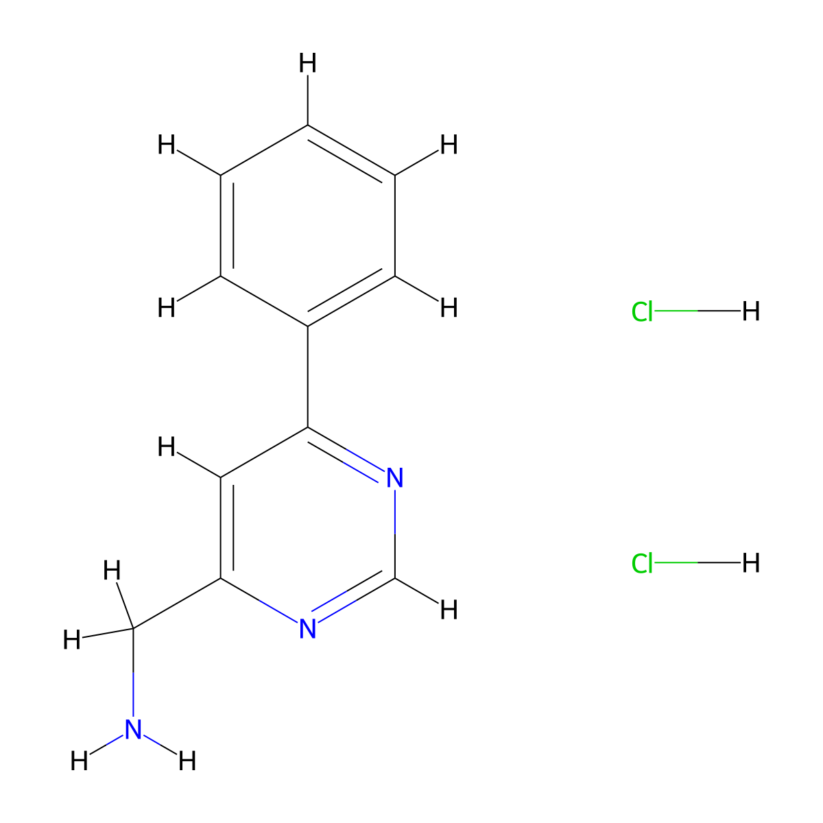 (6-Phenylpyrimidin-4-yl)methanamine dihydrochloride molecular structure, CAS 2177060-45-4