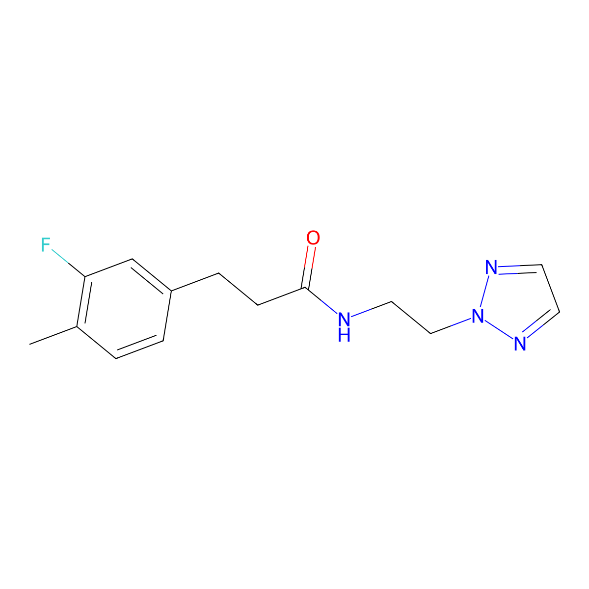 N-(2-(2H-1,2,3-triazol-2-yl)ethyl)-3-(3-fluoro-4-methylphenyl)propanamide molecular structure, CAS 2177060-56-7