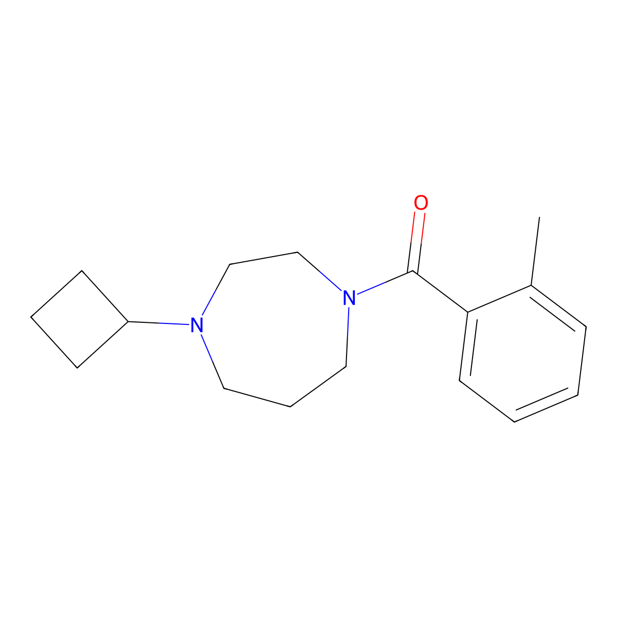 (4-Cyclobutyl-1,4-diazepan-1-yl)(o-tolyl)methanone molecular structure, CAS 2177060-69-2
