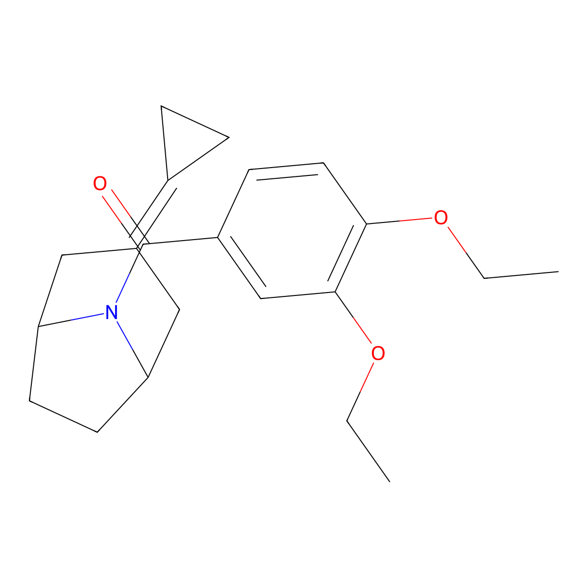 3-Cyclopropylidene-8-(3,4-diethoxybenzoyl)-8-azabicyclo[3.2.1]octane molecular structure, CAS 2177060-72-7