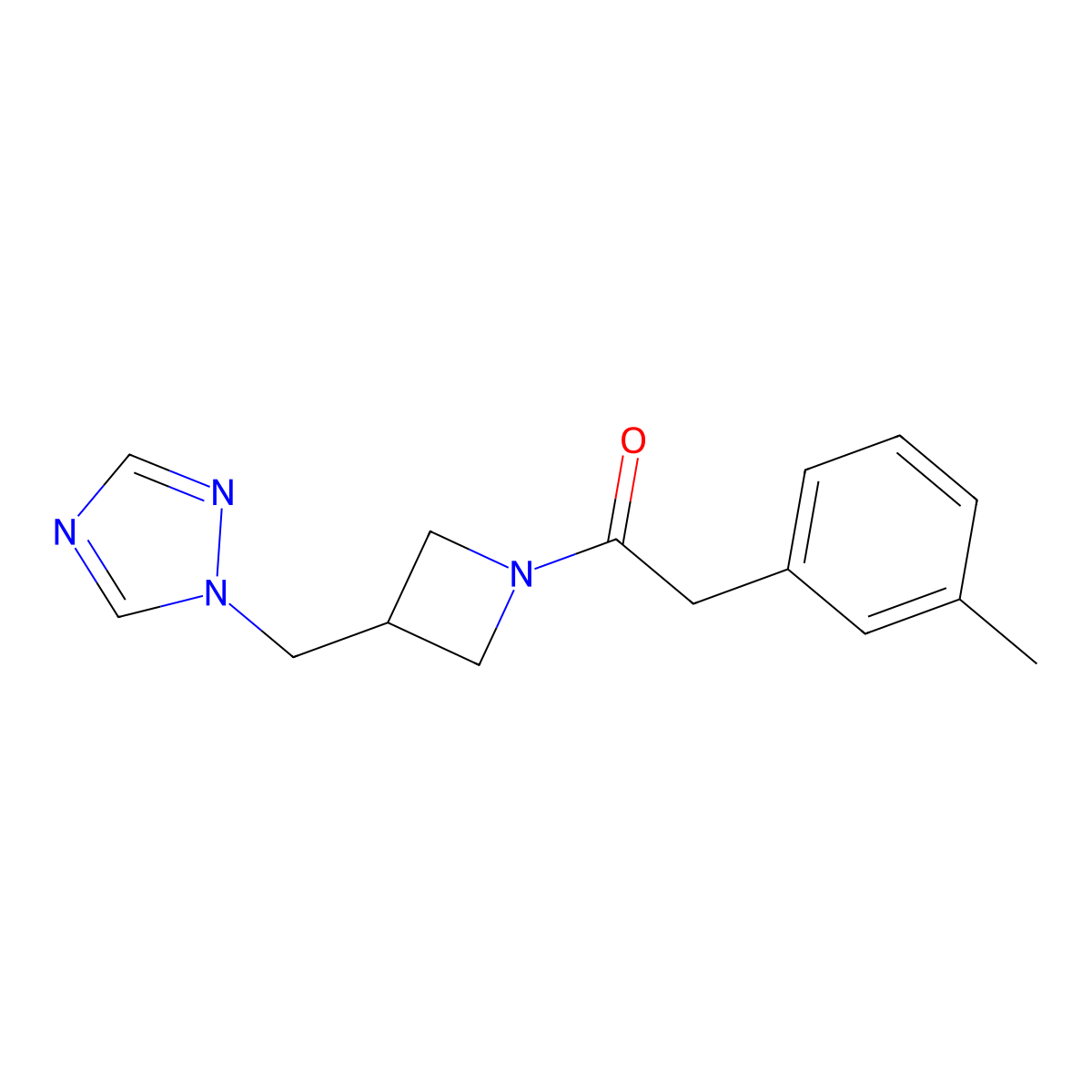 2-(3-methylphenyl)-1-{3-[(1H-1,2,4-triazol-1-yl)methyl]azetidin-1-yl}ethan-1-one molecular structure, CAS 2177060-73-8