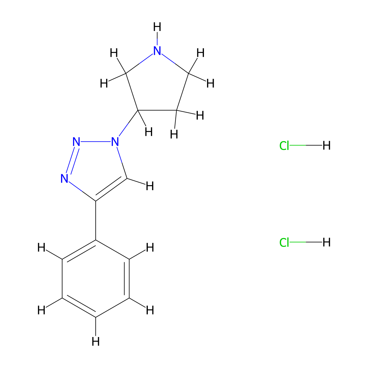 4-phenyl-1-(pyrrolidin-3-yl)-1H-1,2,3-triazole dihydrochloride molecular structure, CAS 2177060-97-6