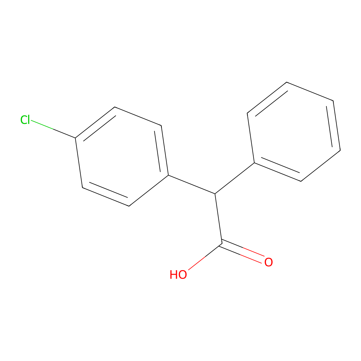 2-(4-Chlorophenyl)-2-phenylacetic acid molecular structure, CAS 21771-88-0