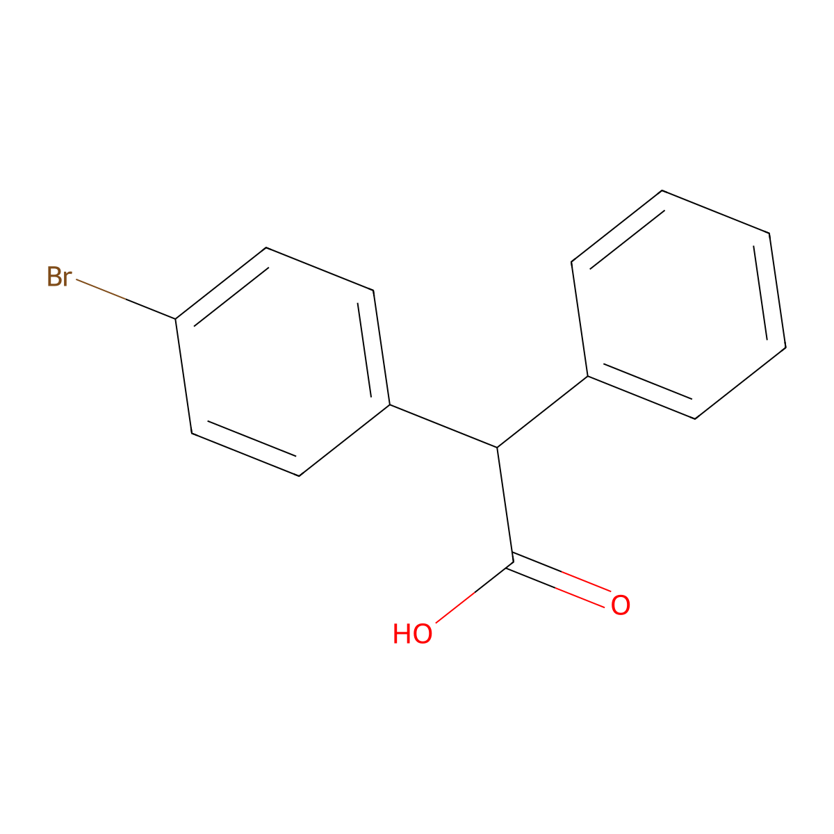 4-Bromo-alpha-phenylbenzeneacetic acid molecular structure, CAS 21771-89-1