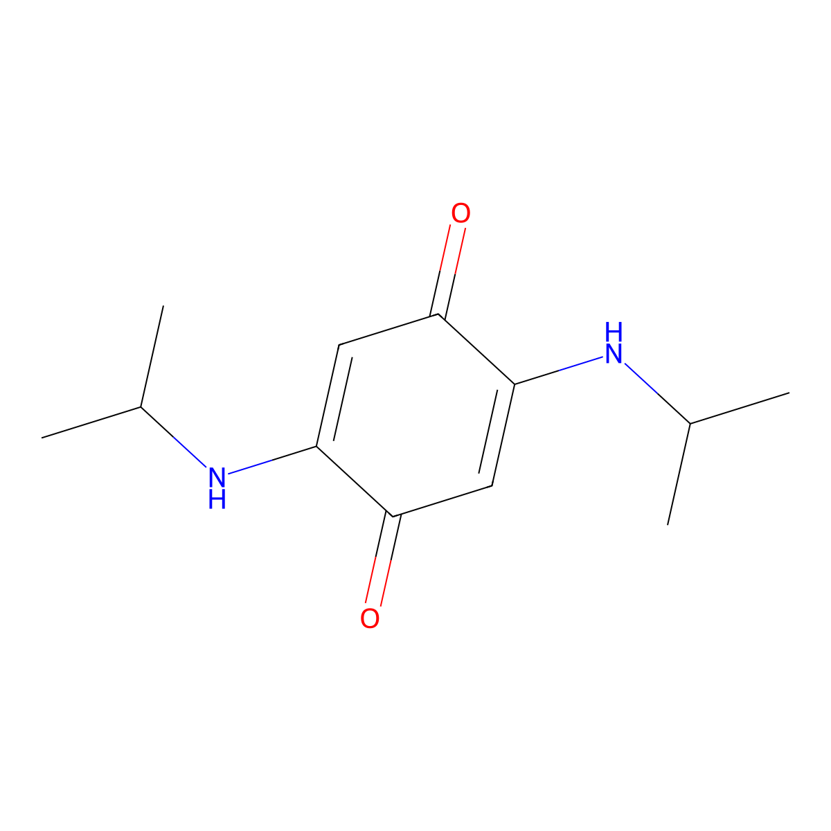 2,5-Bis(isopropylamino)-1,4-benzoquinone molecular structure, CAS 21772-34-9