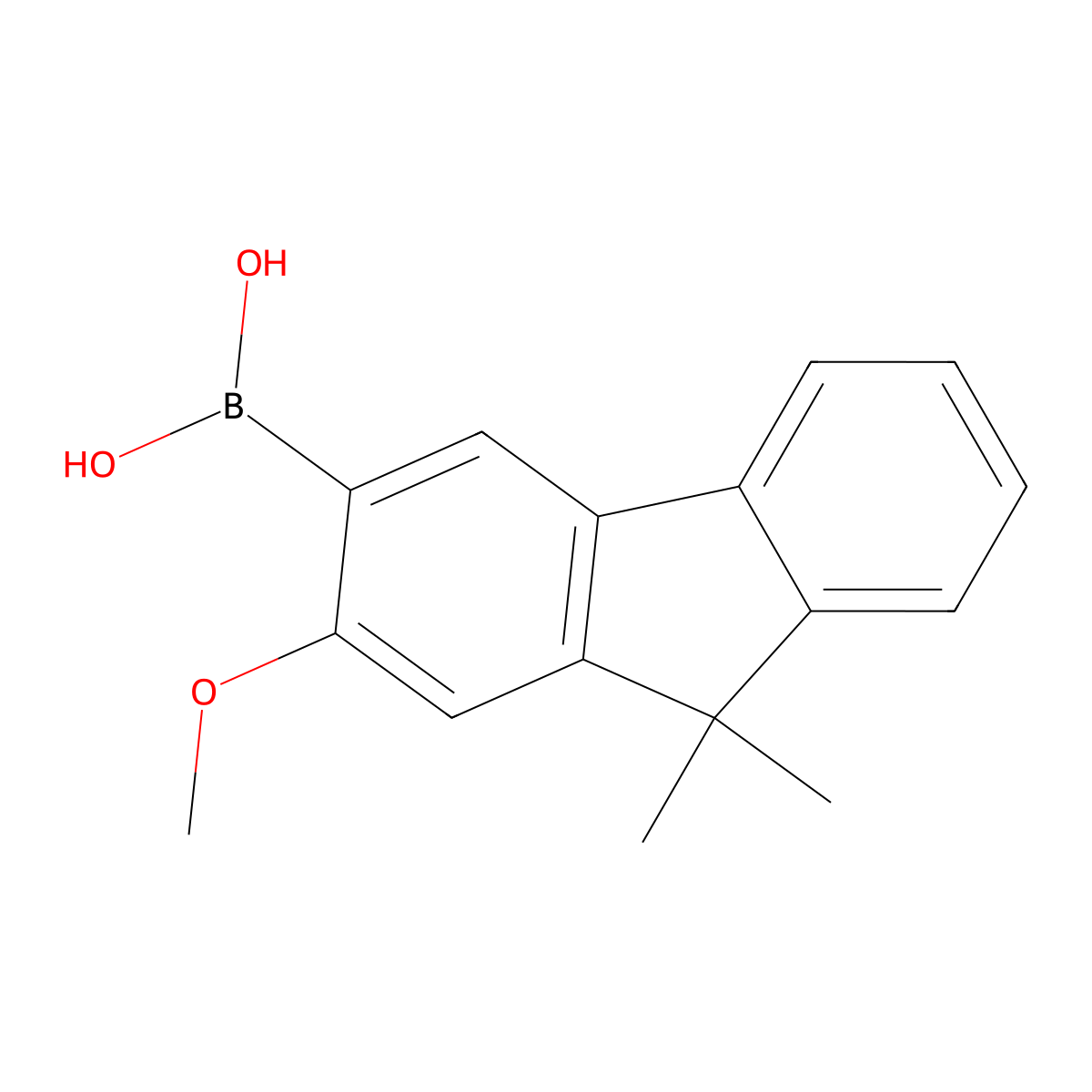 (2-Methoxy-9,9-dimethyl-9H-fluoren-3-yl)boronic acid molecular structure, CAS 2177237-24-8