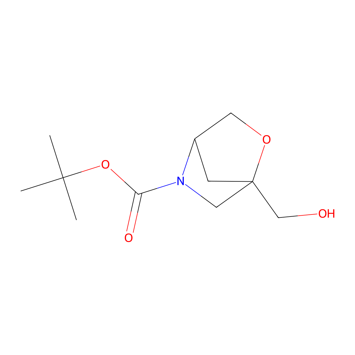 tert-Butyl (1R)-1-(hydroxymethyl)-2-oxa-5-azabicyclo[2.2.1]heptane-5-carboxylate molecular structure, CAS 2177255-04-6
