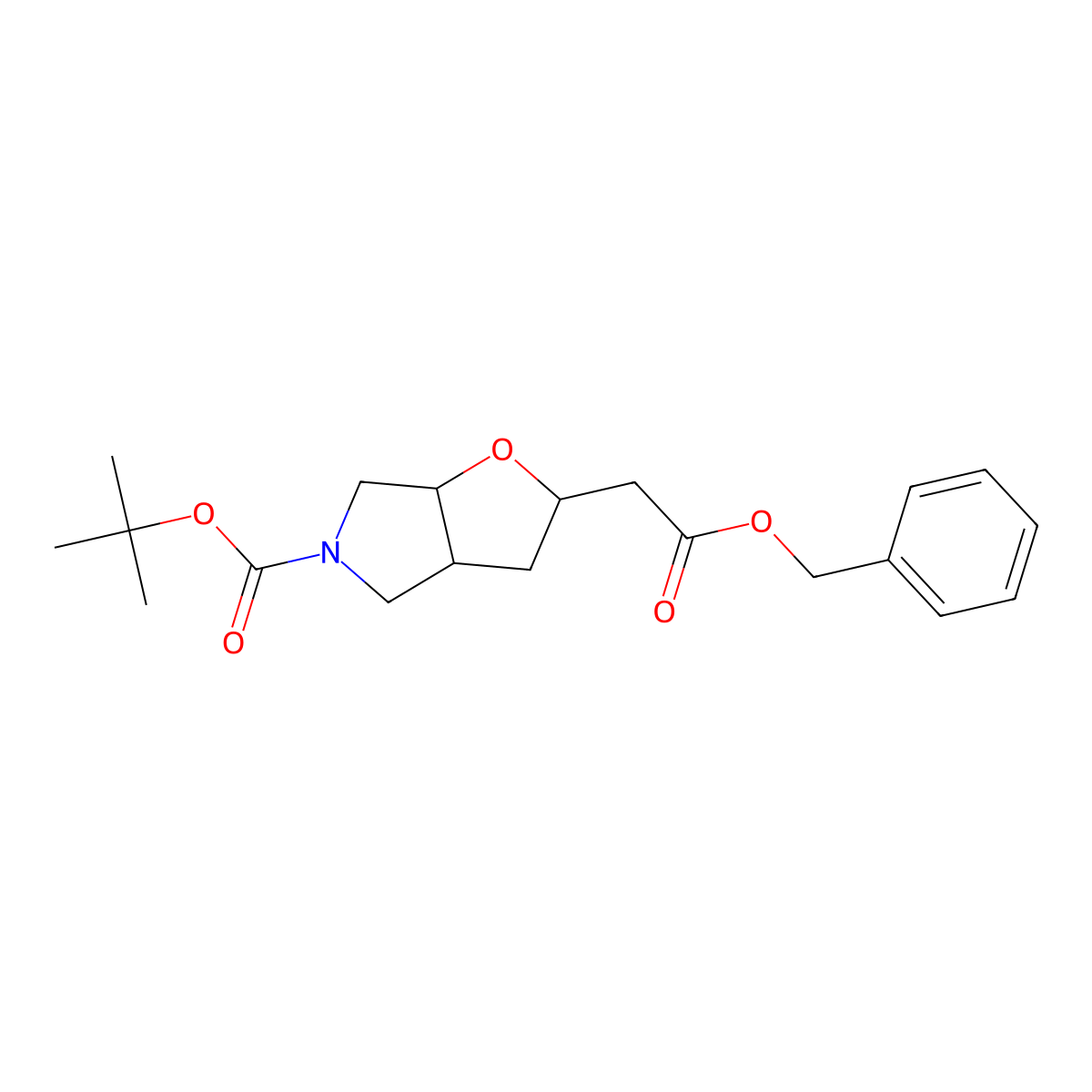 Cis-Tert-Butyl 2-(2-(Benzyloxy)-2-Oxoethyl)Tetrahydro-2H-Furo[2,3-C]Pyrrole-5(3H)-Carboxylate molecular structure, CAS 2177255-24-0