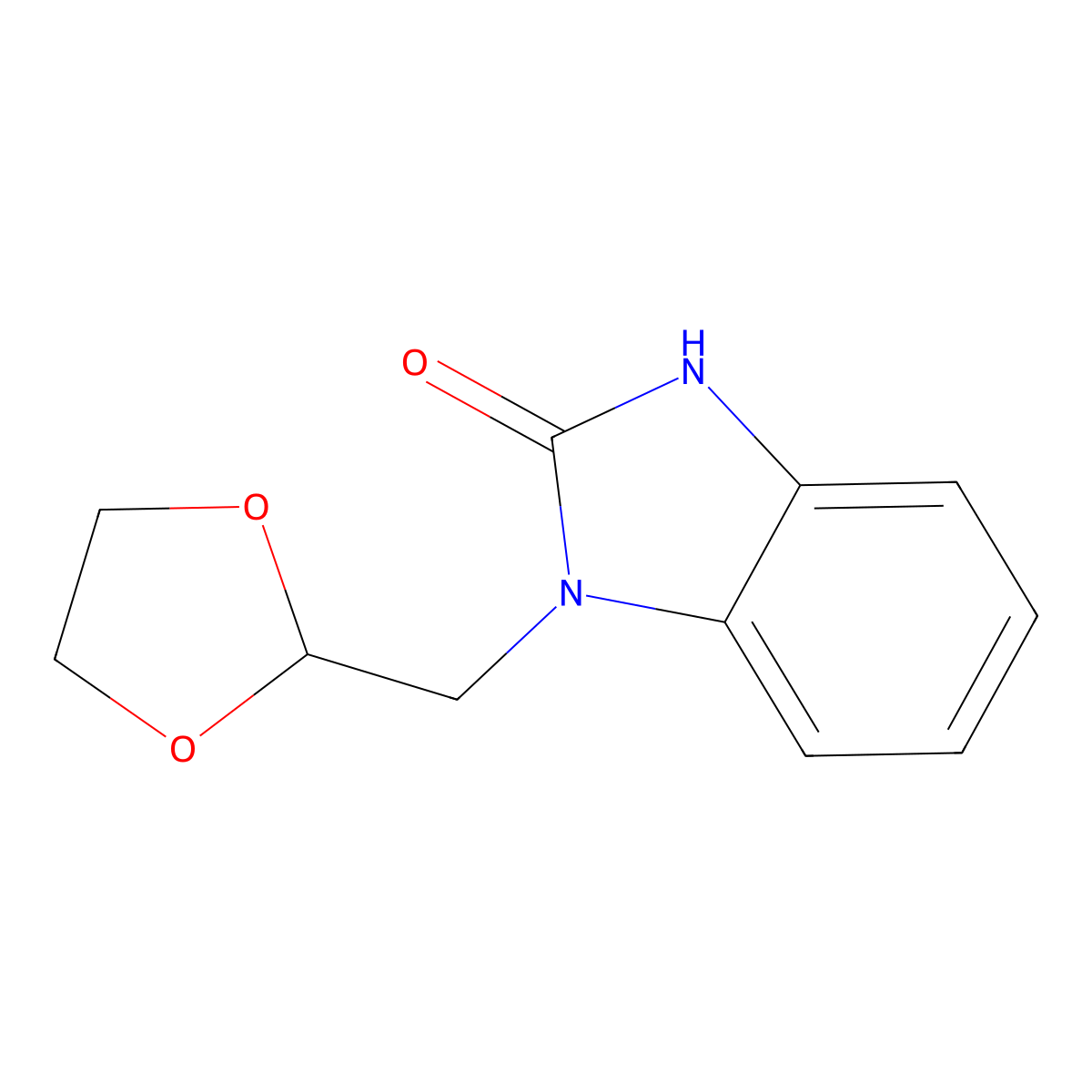 1-((1,3-dioxolan-2-yl)methyl)-1H-benzo[d]imidazol-2(3H)-one molecular structure, CAS 2177257-46-2