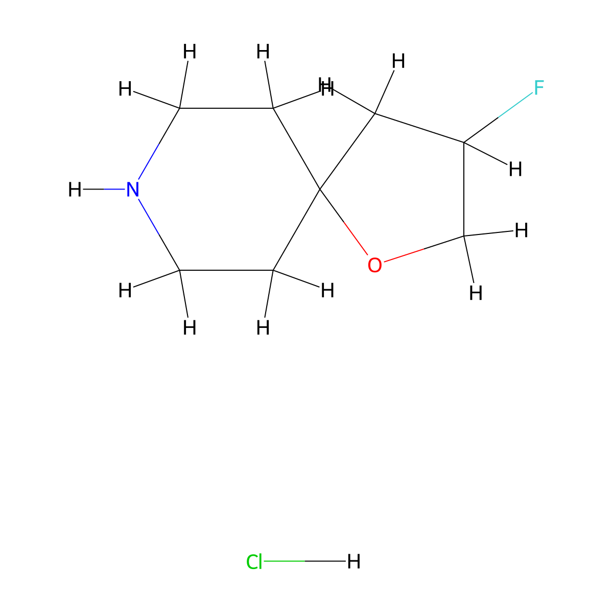 3-Fluoro-1-oxa-8-azaspiro[4.5]decane hydrochloride molecular structure, CAS 2177257-48-4