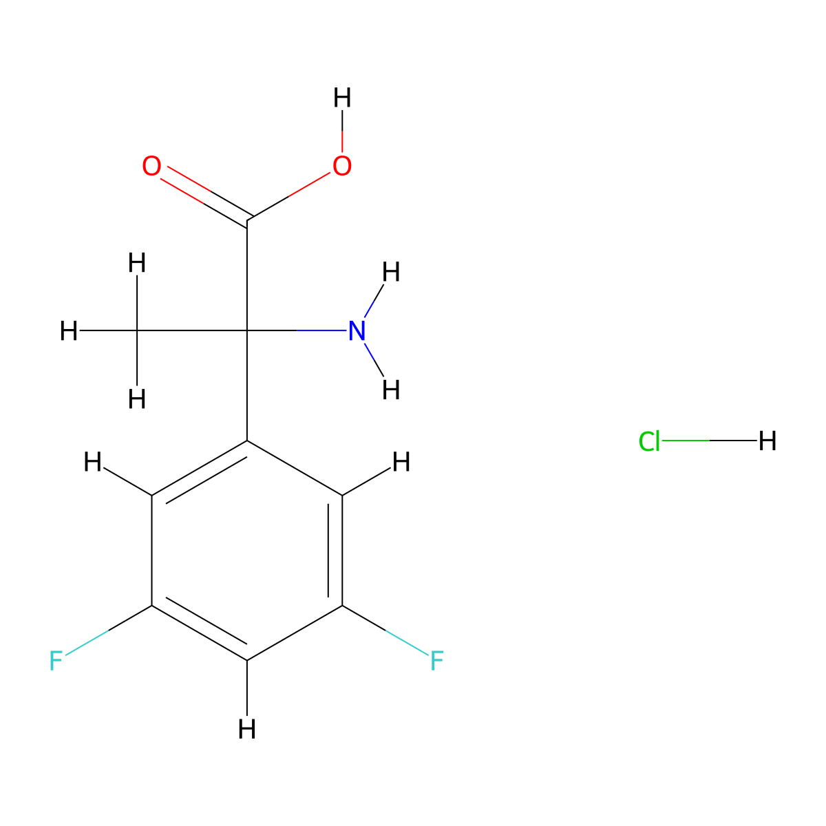 2-Amino-2-(3,5-difluorophenyl)propanoic acid hydrochloride molecular structure, CAS 2177257-53-1