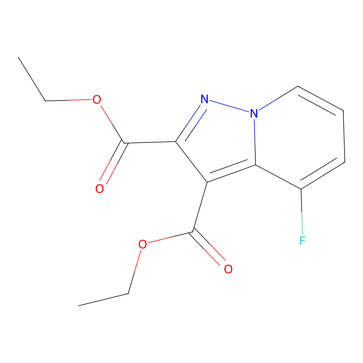 Diethyl 4-fluoropyrazolo[1,5-a]pyridine-2,3-dicarboxylate molecular structure, CAS 2177257-54-2
