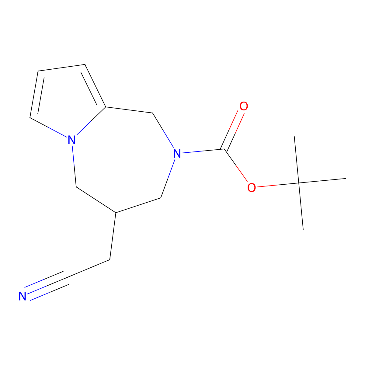 Tert-Butyl 4-(Cyanomethyl)-4,5-Dihydro-1H-Pyrrolo[1,2-A][1,4]Diazepine-2(3H)-Carboxylate molecular structure, CAS 2177257-72-4