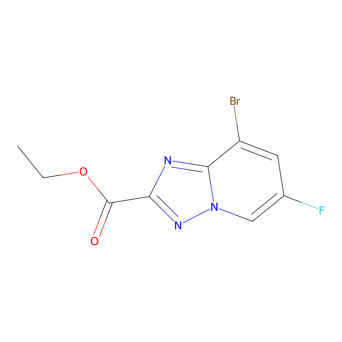 Ethyl 8-bromo-6-fluoro-[1,2,4]triazolo[1,5-A]pyridine-2-carboxylate molecular structure, CAS 2177257-73-5