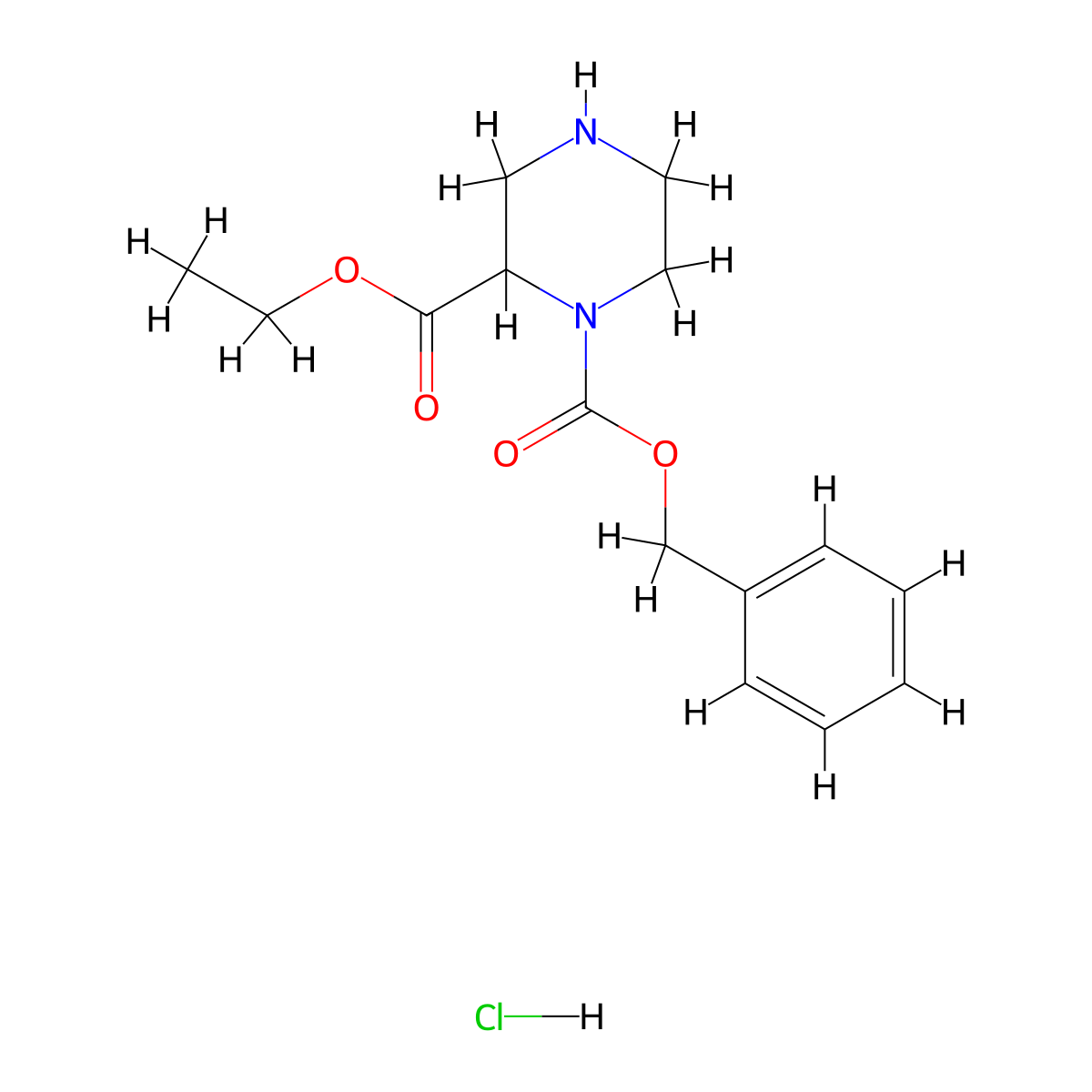 1-Benzyl 2-ethyl piperazine-1,2-dicarboxylate hydrochloride molecular structure, CAS 2177257-75-7