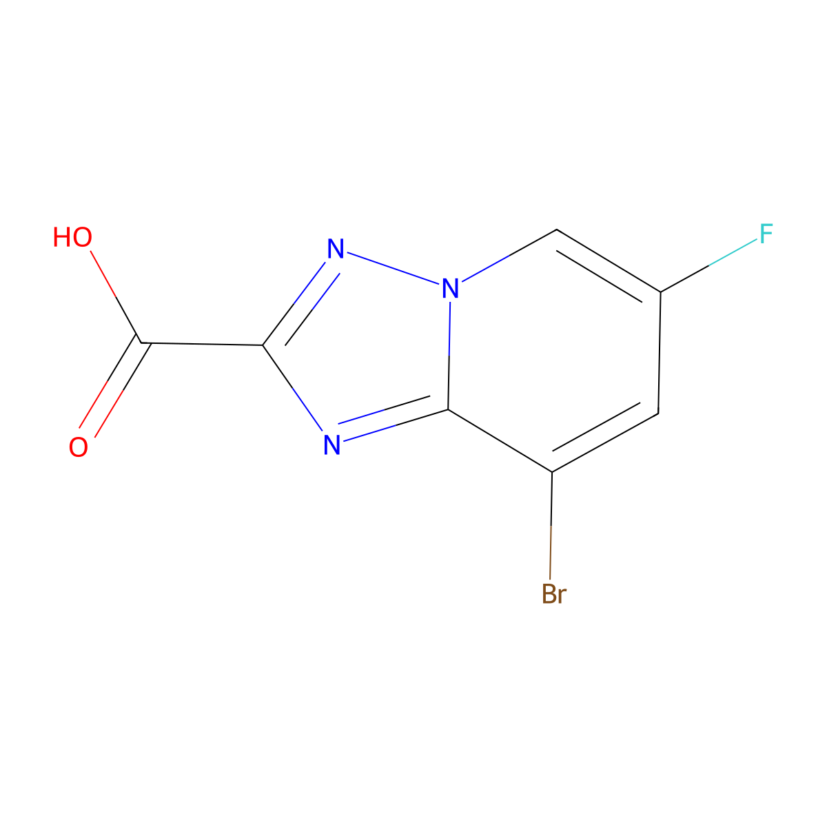 8-Bromo-6-fluoro-[1,2,4]triazolo[1,5-a]pyridine-2-carboxylicacid molecular structure, CAS 2177257-77-9