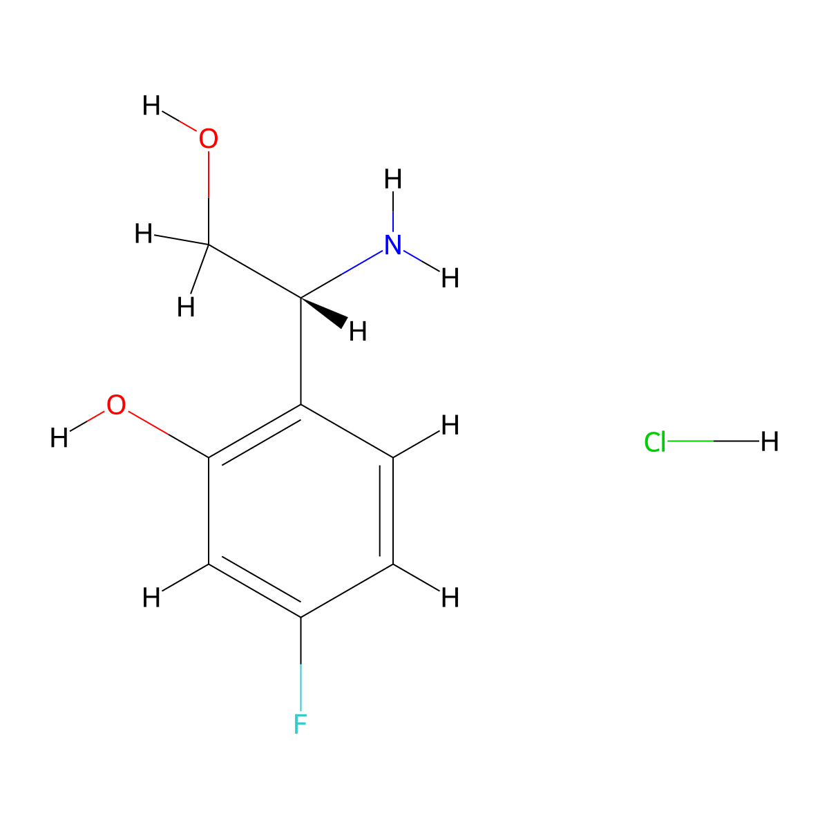 (R)-2-(1-Amino-2-hydroxyethyl)-5-fluorophenol hydrochloride molecular structure, CAS 2177257-85-9