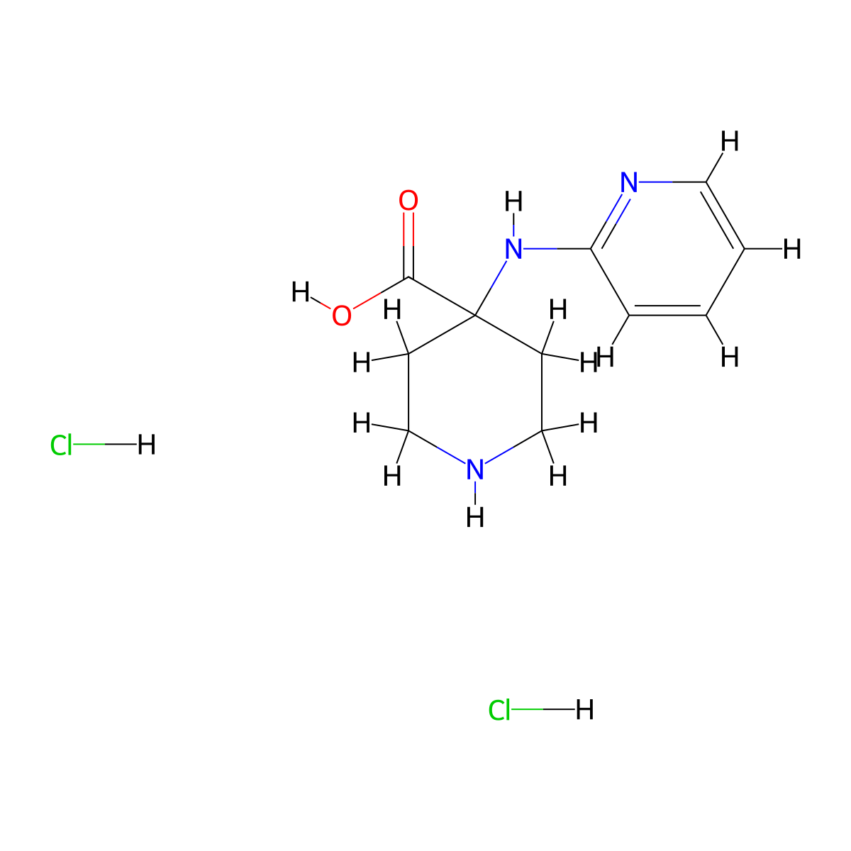 4-(Pyridin-2-ylamino)piperidine-4-carboxylic acid dihydrochloride molecular structure, CAS 2177257-88-2