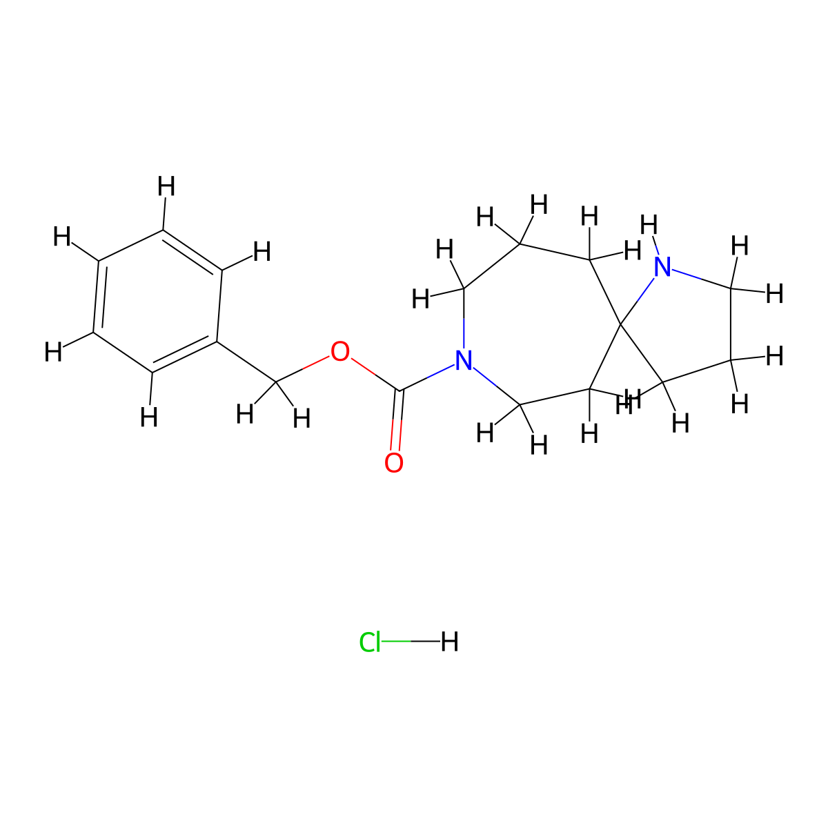 Benzyl 1,8-diazaspiro[4.6]undecane-8-carboxylate hcl molecular structure, CAS 2177257-92-8