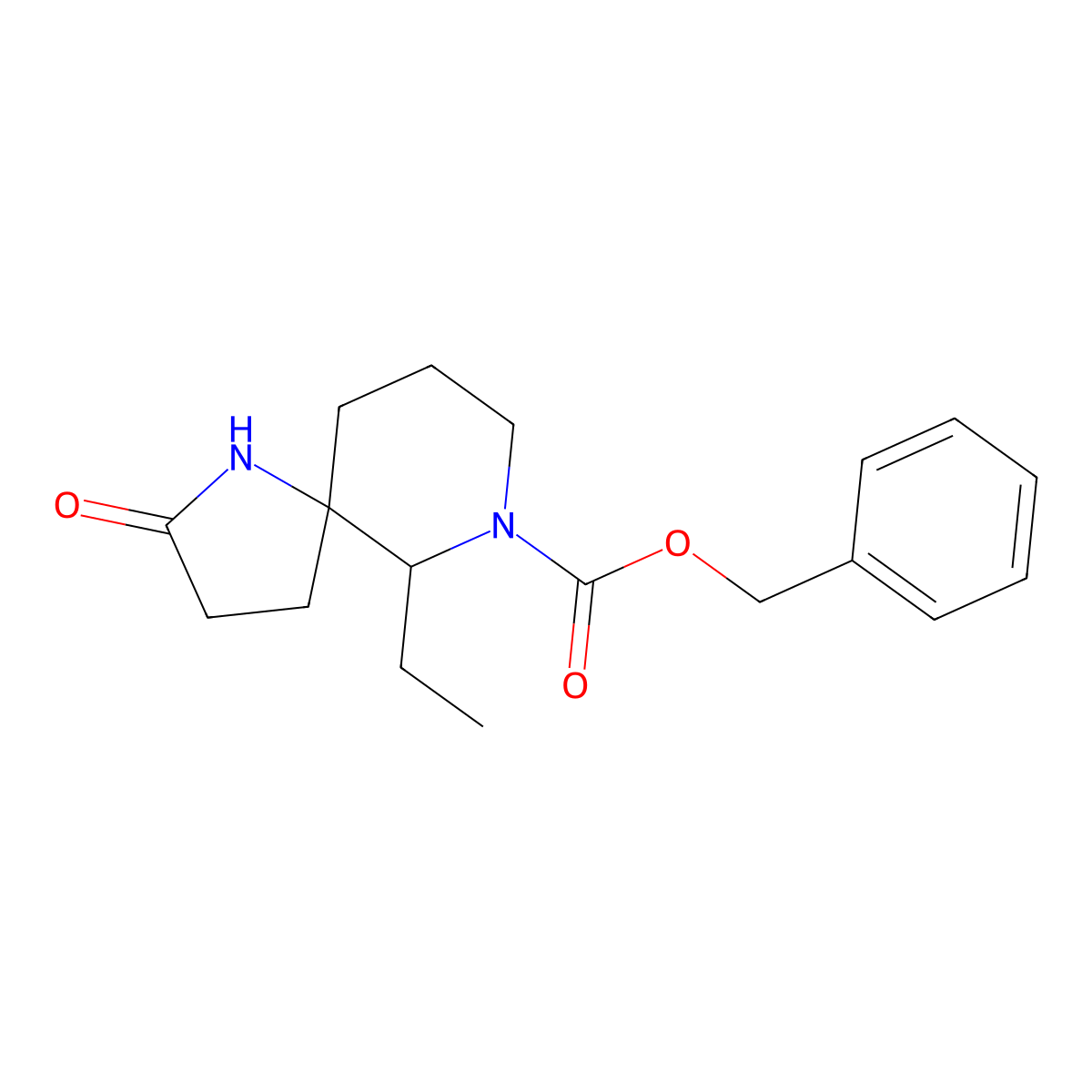 Racemic-(5S,6R)-Benzyl 6-Ethyl-2-Oxo-1,7-Diazaspiro[4.5]Decane-7-Carboxylate molecular structure, CAS 2177257-97-3