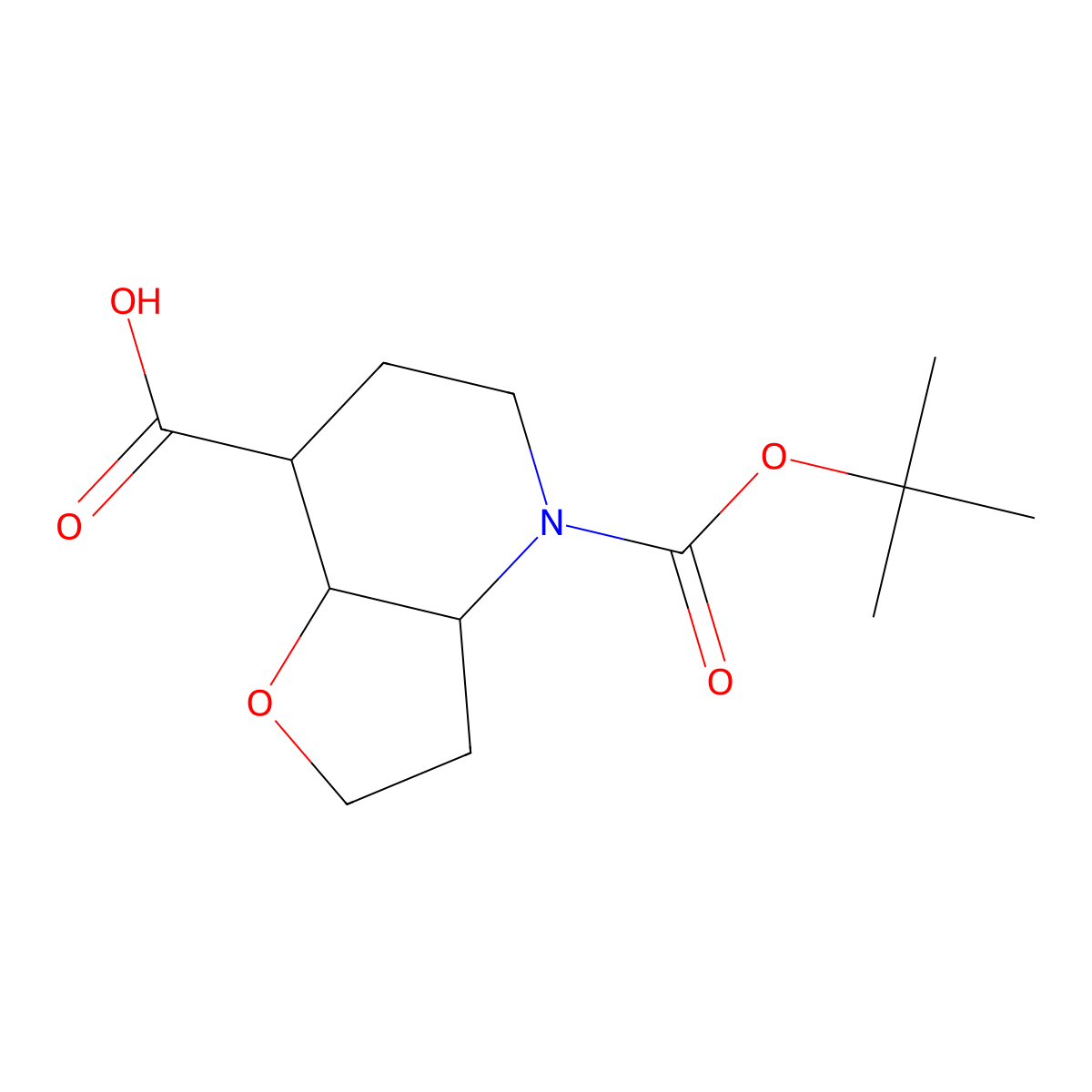 (3aR,7S,7aS)-4-[(2-methylpropan-2-yl)oxycarbonyl]-3,3a,5,6,7,7a-hexahydro-2H-furo[3,2-b]pyridine-7-carboxylic acid molecular structure, CAS 2177258-30-7